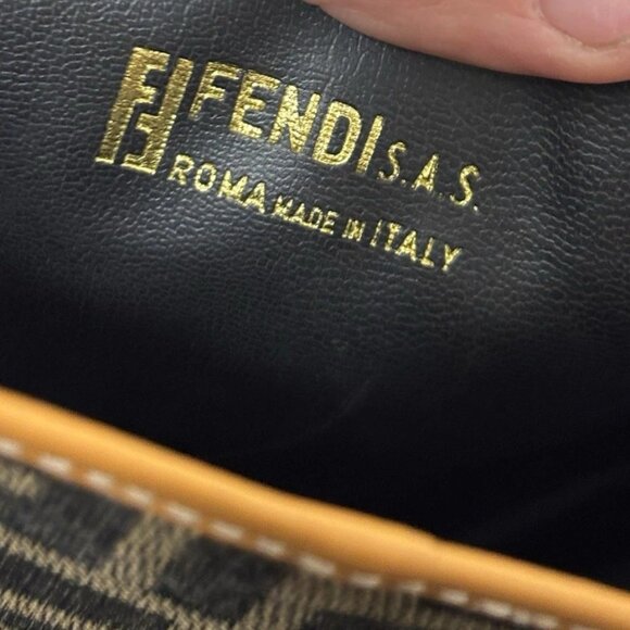 FENDI ZUCCA**COATED CANVAS** MONOGRAM CLUTCH/BAG - Picture 3 of 15